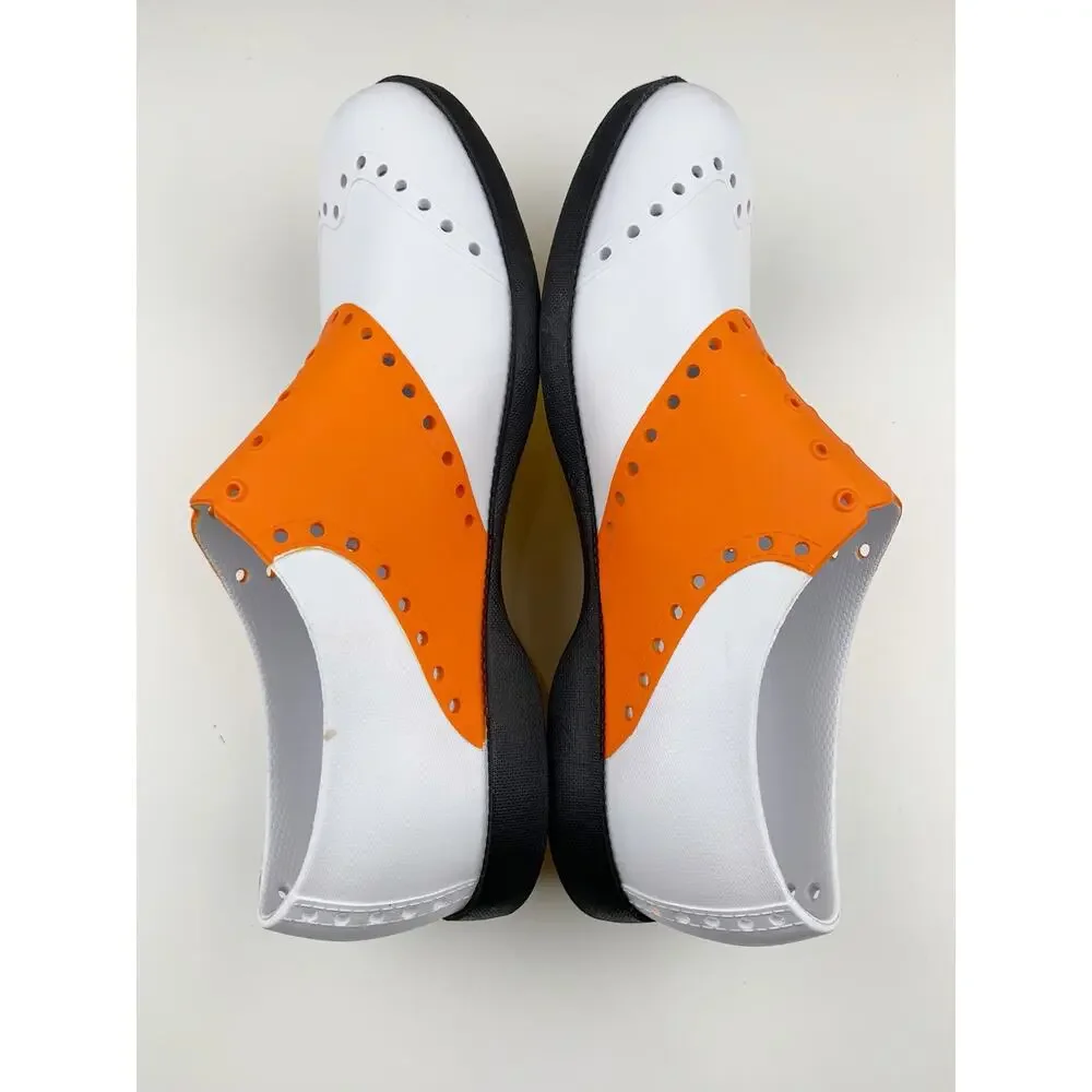 Biion The Oxford Golf Shoes Orange White Slip On Spikeless Men’s 10